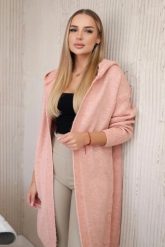 Sweter Kardigan z kapturem ciemny pudrowy róż. Czerwone kardigany damskie KESI, l, bez wzorów, z lycry. Za 218.51 zł.
