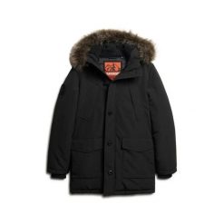 Parka z kapturem i sztucznym futrem Superdry Everest. Czarne parki damskie Superdry, na zimę, l, ze skóry, z kapturem. Za 842.95 zł.