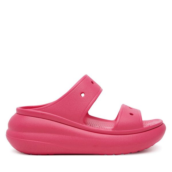 Klapki Crocs. Czerwone klapki damskie Crocs, bez wzorów, bez obcasa, bez zapięcia. Za 229.99 zł.