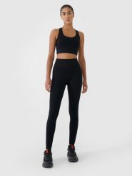 4F Legginsy treningowe bezszwowe damskie - czarne M/L. Czarne legginsy damskie 4F, l, bez wzorów, z dzianiny. Za 119.99 zł.