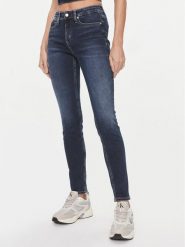 Calvin Klein Jeans Jeansy J20J222445 Granatowy Skinny Fit. Niebieskie rurki damskie Calvin Klein Jeans, bez wzorów, z bawełny. Za 299.99 zł.