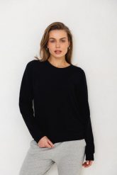 BLUZA LENA CZARNA S - Flawless. Czarne bluzy damskie Flawless, s, bez wzorów, z bawełny, bez kaptura. Za 296.00 zł.
