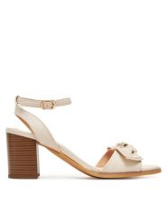 Clara Barson Sandały WS24053-01 Écru. Sandały damskie Clara Barson, bez wzorów, z materiału, bez obcasa, na słupku, bez zapięcia. Za 103.99 zł.