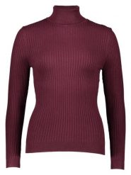 ONLY Golf w kolorze bordowym rozmiar: XS. Czerwone golfy damskie Only, xs, bez wzorów, prążkowane, bez ramiączek. Za 73.93 zł.