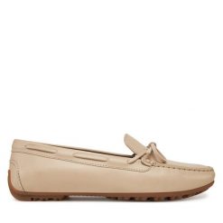 Mokasyny Geox. Brązowe mokasyny damskie Geox, bez obcasa. Za 459.99 zł.