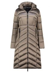 Geographical Norway Płaszcz pikowany "Blanche" w kolorze szarobrązowym rozmiar: XL. Brązowe płaszcze damskie Geographical Norway, xl, bez wzorów, bez kaptura. Za 236.05 zł.