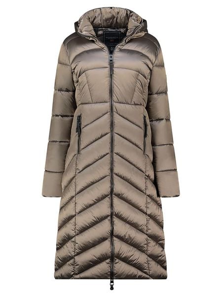 Geographical Norway Płaszcz pikowany "Blanche" w kolorze szarobrązowym rozmiar: M. Brązowe płaszcze damskie Geographical Norway, m, bez wzorów, bez kaptura. Za 244.80 zł.