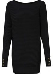 Sweter. Czarne swetry klasyczne damskie bonprix, bez kołnierzyka. Za 114.99 zł.