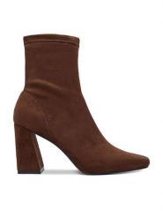 DeeZee Botki CEO-HY25128-1 Brązowy. Brązowe botki damskie DeeZee, bez obcasa, na słupku, bez zapięcia. Za 179.99 zł.