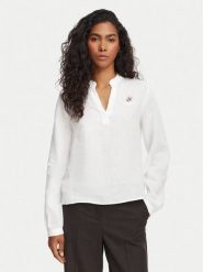 Beverly Hills Polo Club Bluzka P-SS26W-OLYMPIA Biały Regular Fit. Białe bluzki damskie Beverly Hills Polo Club, xs, bez wzorów, ze lnu, bez kołnierzyka, bez ramiączek. Za 249.99 zł.