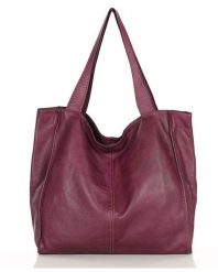 Shopperka skórzana MARCO MAZZINI bordowa v102m. Czerwone shopper bag bez wzorów, ze skóry, bez dodatków. Za 569.05 zł.