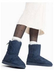 ISLAND BOOT Botki zimowe "Goldboro" w kolorze granatowym rozmiar: 40. Niebieskie botki damskie Island Boot, na zimę, z materiału, bez obcasa, bez zapięcia. Za 162.87 zł.