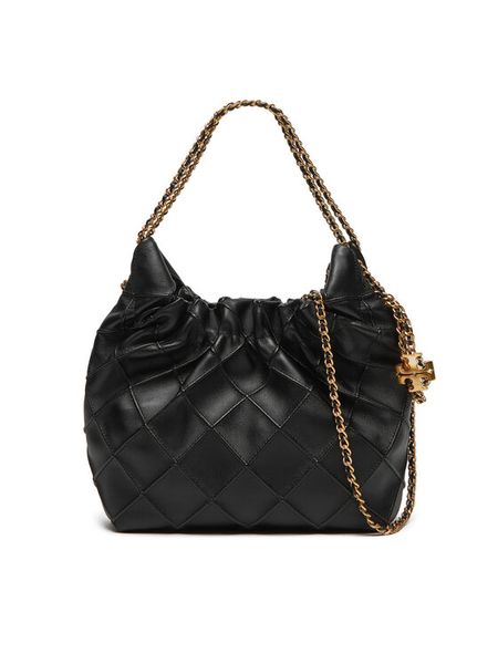 Tory Burch Torebka Mini Fleming 162451 Czarny. Czarne torebki klasyczne damskie Tory Burch, ze skóry, bez dodatków. Za 1,879.00 zł.