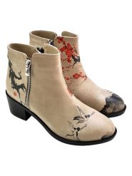 Goby Botki w kolorze beżowym ze wzorem rozmiar: 36. Brązowe botki damskie Goby, z materiału, eleganckie, z okrągłym noskiem, bez obcasa, bez zapięcia. Za 347.99 zł.