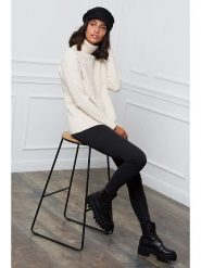 Soft Cashmere Golf w kolorze kremowym rozmiar: 38/40. Brązowe golfy damskie Soft Cashmere, bez wzorów, z kaszmiru, bez ramiączek. Za 131.12 zł.