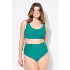 Damskie Figi od bikini figi wysoki stan fakturowany materiał. Zielone bikini Ulla Popken, bez wzorów, z elastanu. Za 123.99 zł.