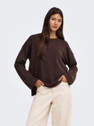 ONLY Sweter w kolorze brązowym rozmiar: S. Brązowe swetry klasyczne damskie Only, s, bez kołnierzyka. Za 90.95 zł.
