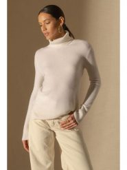 Perfect Cashmere Kaszmirowy golf w kolorze kremowym rozmiar: XL. Brązowe golfy damskie Perfect Cashmere, xl, bez wzorów, z kaszmiru, bez ramiączek. Za 391.99 zł.