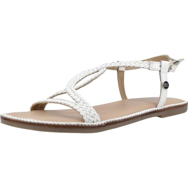 Sandały GIOSEPPO SUFFIELD Biały. Białe sandały damskie Gioseppo, bez wzorów, ze skóry, bez obcasa, bez zapięcia. Za 190.99 zł.