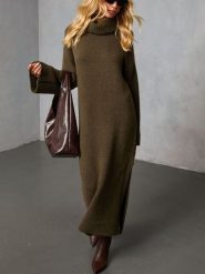 LA Angels Sukienka dzianinowa w kolorze khaki rozmiar: S. Brązowe sukienki damskie LA Angels, bez wzorów, z dzianiny, bez ramiączek. Za 217.99 zł.