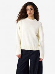 Noisy may Sweter "Dara" w kolorze białym rozmiar: L. Białe swetry klasyczne damskie Noisy may, l, z elastanu, bez kołnierzyka. Za 129.95 zł.
