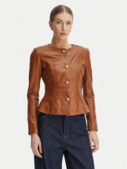 Marciano Guess Kurtka skórzana G6GL02 L0083 Brązowy Regular Fit. Brązowe kurtki damskie Marciano Guess, l, z aplikacjami, ze skóry, bez kaptura. Za 1,959.00 zł.