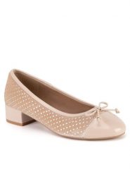 Nine West Baleriny WFA2993-1 Beżowy. Brązowe balerinki damskie Nine West, bez wzorów, z materiału. Za 229.99 zł.