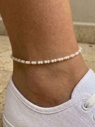 Lodie Silver Bransoletka z elementami ozdobnymi na kostkę rozmiar: onesize. Białe bransoletki damskie Lodie Silver, metalowe. Za 40.95 zł.