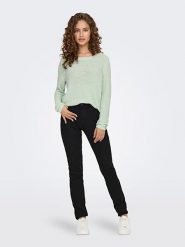 ONLY Sweter w kolorze jasnozielonym rozmiar: XL. Zielone swetry klasyczne damskie Only, xl, ze splotem, bez kołnierzyka. Za 74.81 zł.