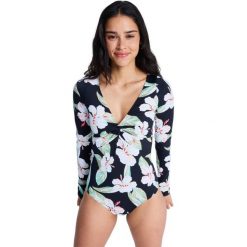 Jednoczęściowy kostium kąpielowy długi rękaw damski BEACH CLASSIC. Czarne stroje jednoczęściowe Roxy, bez wzorów, z elastanu. Za 339.99 zł.