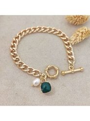 Nakkash Pozłacana bransoletka z kryształem rozmiar: onesize. Zielone bransoletki damskie Nakkash, pozłacane. Za 74.28 zł.