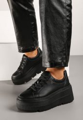 Czarne Sneakersy Vices na Platformie Miriri. Czarne obuwie sportowe damskie Born2be, z jeansu, bez zapięcia. Za 129.99 zł.