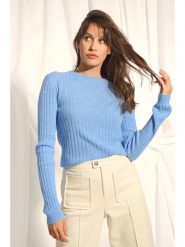 Just Cashmere Kaszmirowy sweter "Avana" w kolorze błękitnym rozmiar: M. Niebieskie swetry klasyczne damskie Just Cashmere, m, z kaszmiru, bez kołnierzyka. Za 382.99 zł.