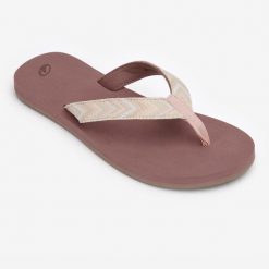 Japonki damskie Olaian 550 Raffi. Czerwone klapki damskie OLAIAN, bez wzorów, z bawełny, bez obcasa, na płaskiej podeszwie, bez zapięcia. Za 69.99 zł.