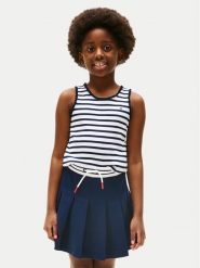 Tommy Hilfiger Top Essential KG0KG08588 S Granatowy Regular Fit. Niebieskie koszulki i t-shirty dziewczęce Tommy Hilfiger, bez wzorów, z bawełny, bez kołnierzyka, bez ramiączek. Za 49.99 zł.