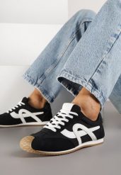Czarne Sneakersy Ozdobione Geometrycznym Motywem Ardetia. Czarne obuwie sportowe casual damskie Born2be, z jeansu. Za 89.99 zł.