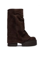 AGL Botki Lowboot Fergus D783508PGK Zielony ciemny. Zielone botki damskie AGL, ze skóry, bez obcasa, na słupku, bez zapięcia. Za 2,189.00 zł.