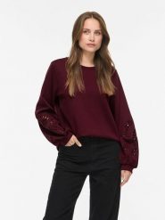 Vila Bluza "Sandy" w kolorze bordowym rozmiar: S. Czerwone bluzy damskie Vila, s, bez wzorów, z materiału, bez kaptura. Za 164.95 zł.