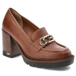 Brązowe Półbuty CheBello Eleganckie Skórzane Buty Na Obcasie. Brązowe półbuty damskie CheBello, na wiosnę, bez wzorów, ze skóry, bez obcasa, na obcasie, bez zapięcia. Za 509.00 zł.