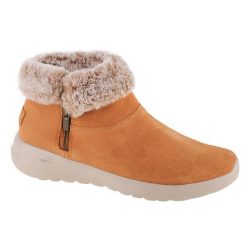 Buty zimowe damskie, Skechers On The Go Joy-Savvy. Brązowe obuwie sportowe casual damskie Skechers, z materiału, trekkingowe. Za 199.99 zł.