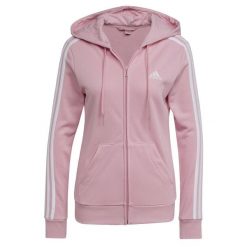 Damska bluza z polaru 3stripe zip-up adidas Essentials. Białe bluzy damskie Adidas, s, bez wzorów, z bawełny, z kapturem. Za 283.65 zł.
