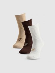 4F Skarpetki długie (3-pack) damskie - multikolor 35-38. Skarpetki damskie 4F, bez wzorów, z bawełny. Za 59.99 zł.