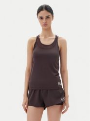 EA7 Emporio Armani Koszulka techniczna 7W000237 AF12509 U6278 Brązowy Regular Fit. Brązowe koszulki damskie EA7 Emporio Armani, m, bez wzorów, z syntetyku, bez kołnierzyka, bez ramiączek. Za 229.99 zł.