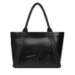 Torebka KARL LAGERFELD. Czarne shopper bag KARL LAGERFELD, bez wzorów, bez dodatków. Za 1,099.00 zł.