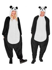 Carnival Party Kombinezon kostiumowy "Panda" w kolorze biało-czarnym rozmiar: XXL. Białe kombinezony damskie Carnival Party, xxl, bez wzorów, bez kołnierzyka, bez ramiączek, krótkie. Za 117.73 zł.