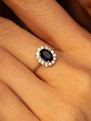 OR ÉCLAT Złoty pierścionek "Bleu merveilleux" z cyrkoniami rozmiar: 54. Szare pierścionki damskie Or Éclat, z cyrkonią, złote. Za 904.99 zł.