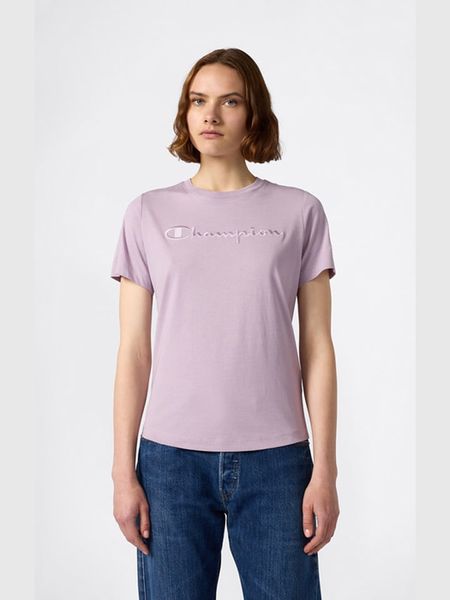 Champion Koszulka w kolorze fioletowym rozmiar: L. Różowe bluzki damskie Champion, l, bez wzorów, z bawełny, bez kołnierzyka, bez ramiączek. Za 65.54 zł.