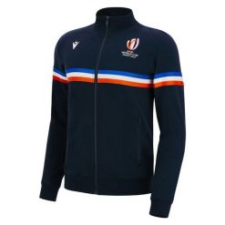 Bluza z pełnym zamkiem błyskawicznym Macron RWC France. Białe bluzy damskie RUGBY WORLD CUP 2023, na jesień, m, bez wzorów, z dresówki, bez kaptura. Za 339.00 zł.
