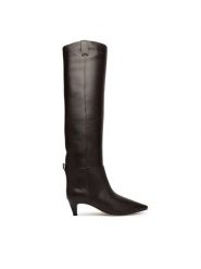 MICHAEL Michael Kors Kozaki 40F6DNMB5L Brązowy. Brązowe kozaki damskie MICHAEL Michael Kors, ze skóry, bez obcasa, na szpilce, bez zapięcia. Za 1,779.00 zł.