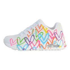 Damski Obuwie Sportowe Skechers One Highlight Love Biały. Białe obuwie sportowe casual damskie Skechers, z materiału, trekkingowe. Za 486.00 zł.